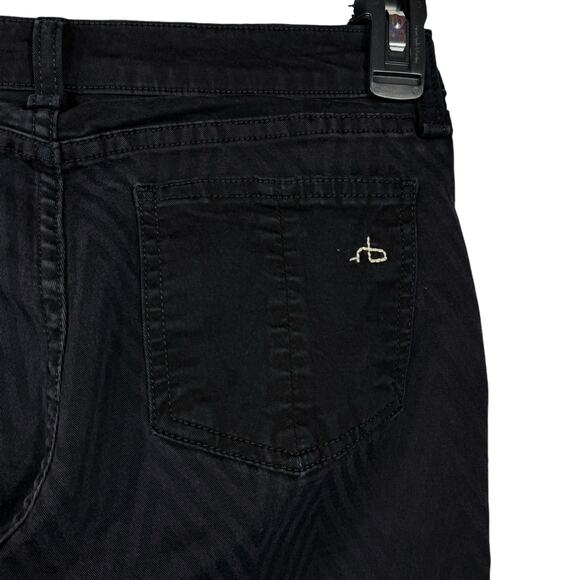 Rag & Bone SZ 27 Jeggings Jeans Chevron Ombre Stretch Low-Rise Pockets Zip Black - Picture 8 of 11